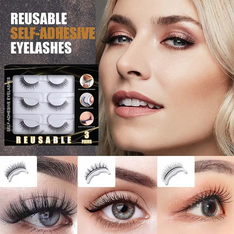 Glue-Free Self-Adhesive Lashes – 3-Second, Natural & Reusable