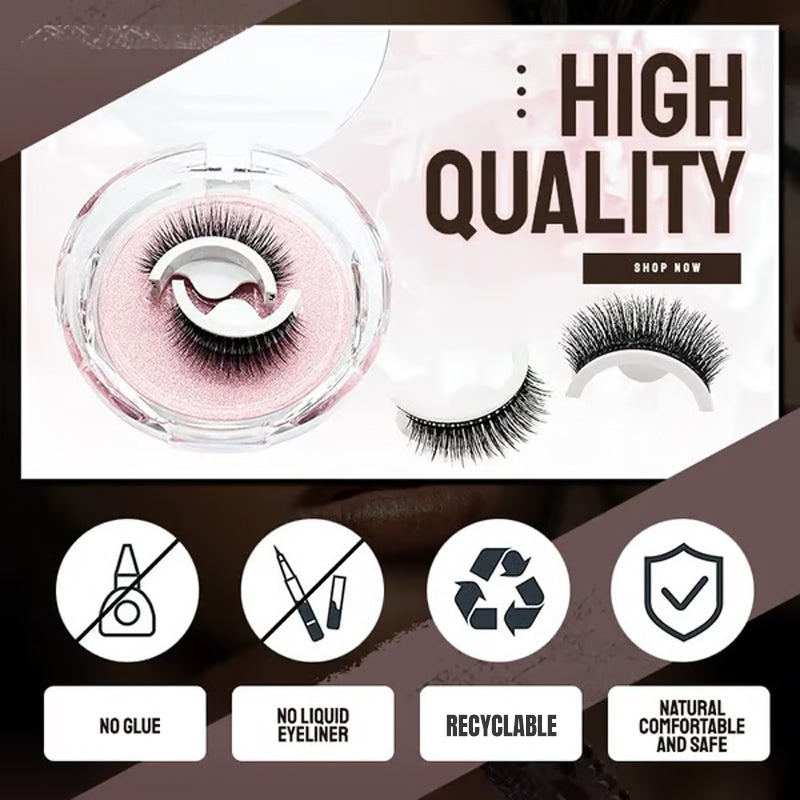 Glue-Free Self-Adhesive Lashes – 3-Second, Natural & Reusable