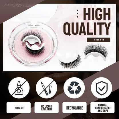 Glue-Free Self-Adhesive Lashes – 3-Second, Natural & Reusable