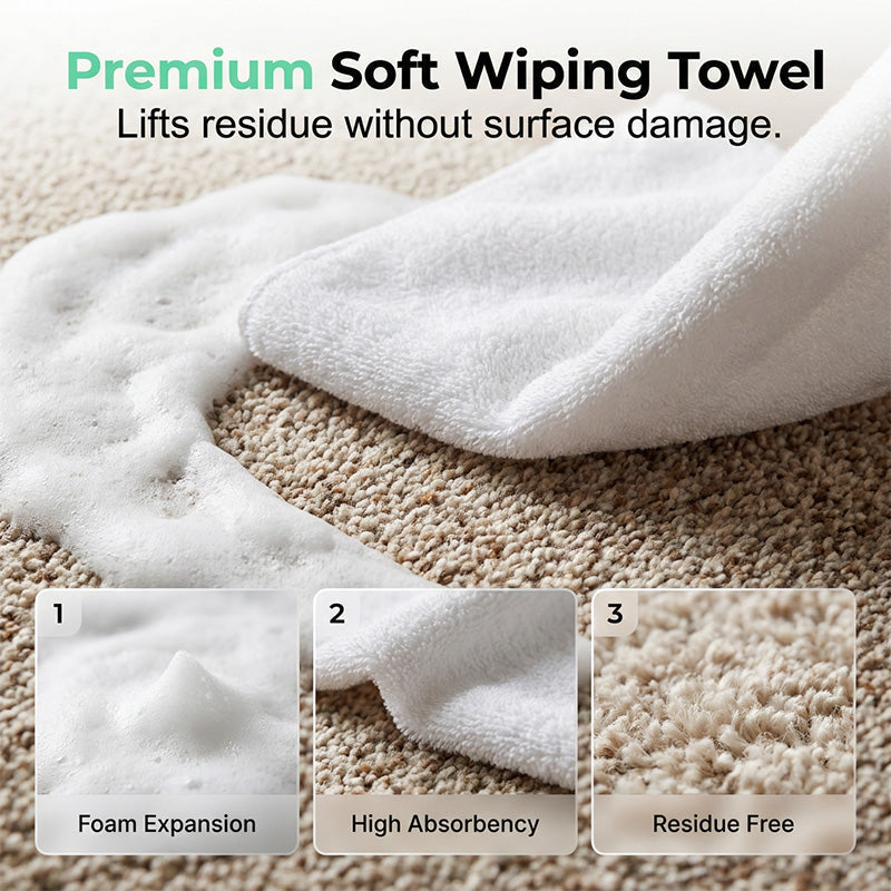 🔥LAST DAY 50% OFF | Waterless Carpet Foam Stain Remover with Towel